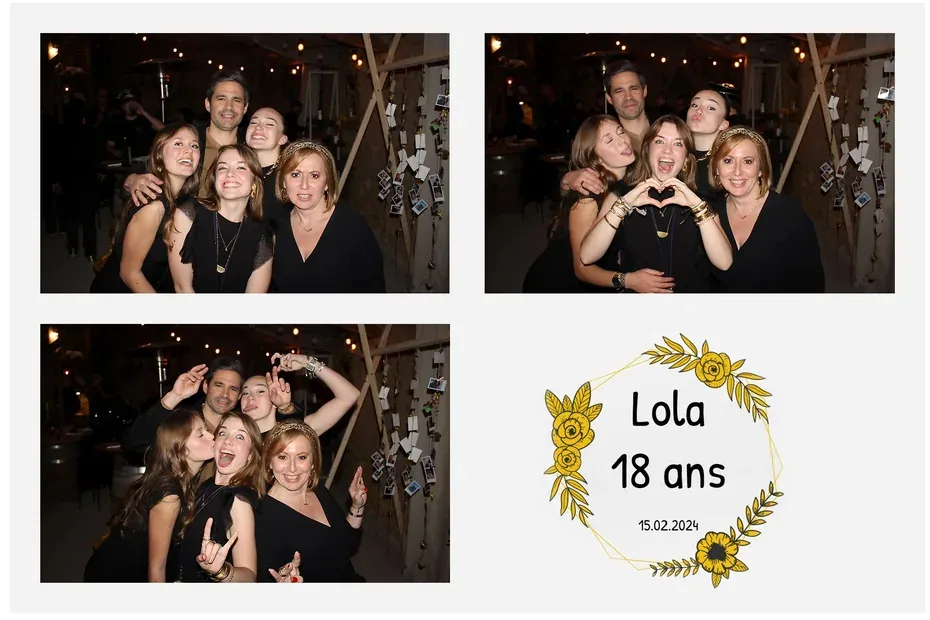 Masque d'impression photobooth, anniversaire : planche de quatre poses et couronne dorée