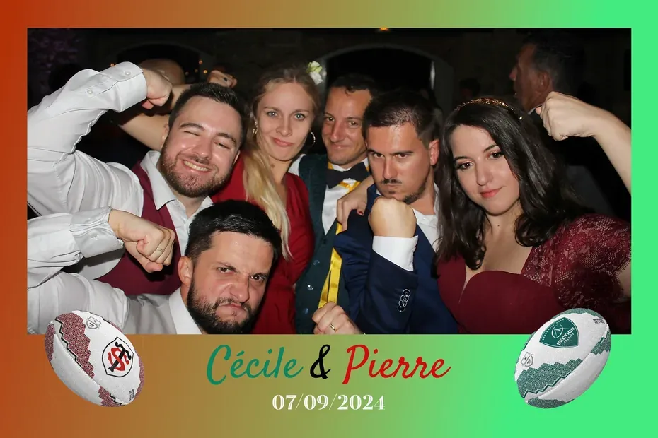Masque d'impression photobooth, mariage : les couleurs d'un club, jusque sur le tirage